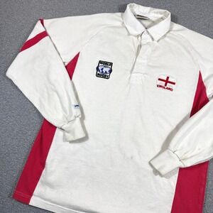 Barbarian Rugby Shirt Men's XL White Red England Long Sleeve Striped Vintage